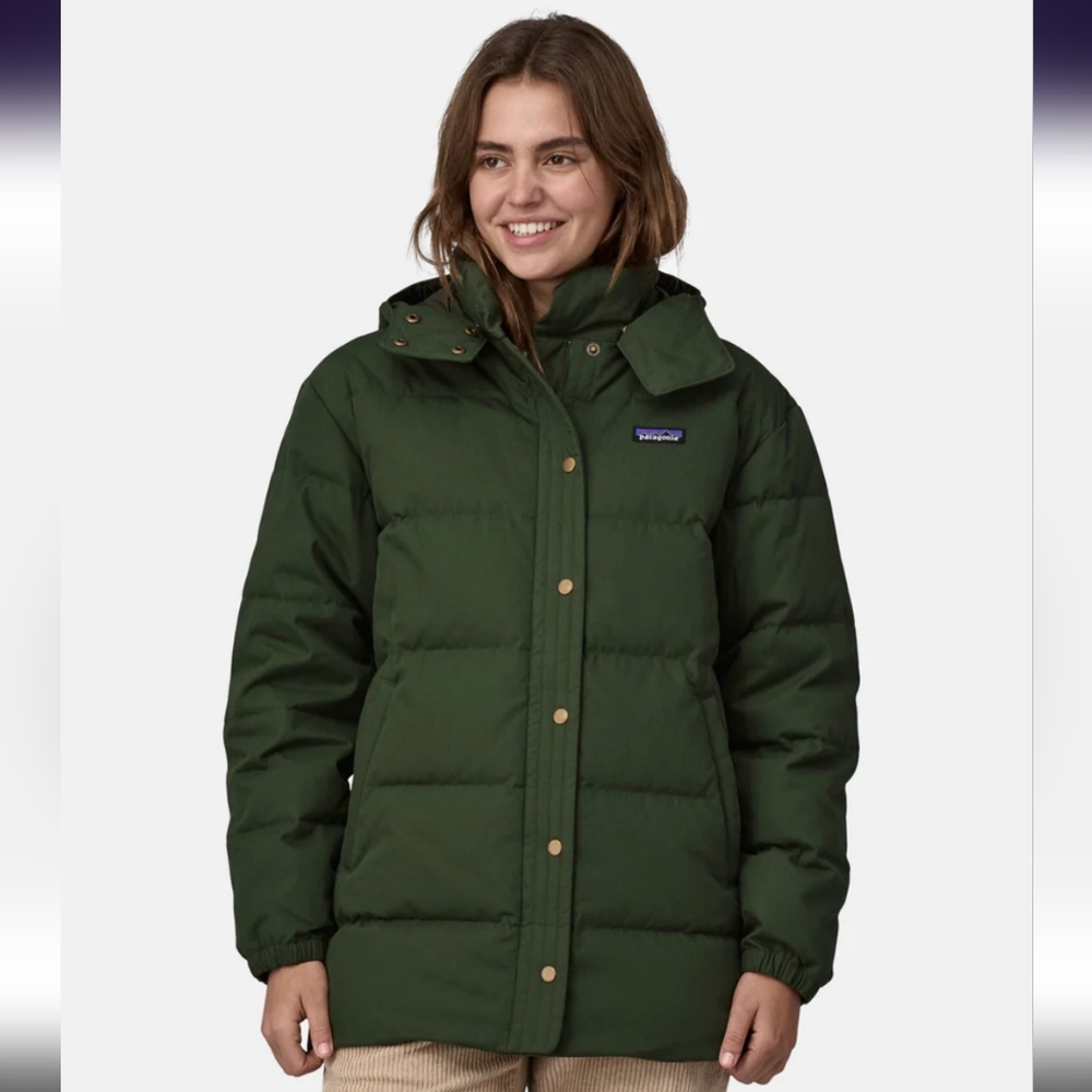 Patagonia Cotton Down Parka, Women's Small, Torrey Pine Green